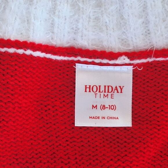 Holiday Time Embellished Cardigan Sweater Tunic Gnomes Snowflakes Argyle size M - Picture 11 of 16